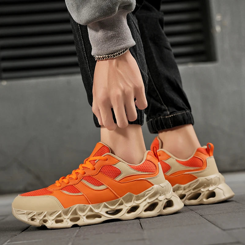 Men's Casual Breathable Sports Shoes Lace Up Comfortable Sneakers
