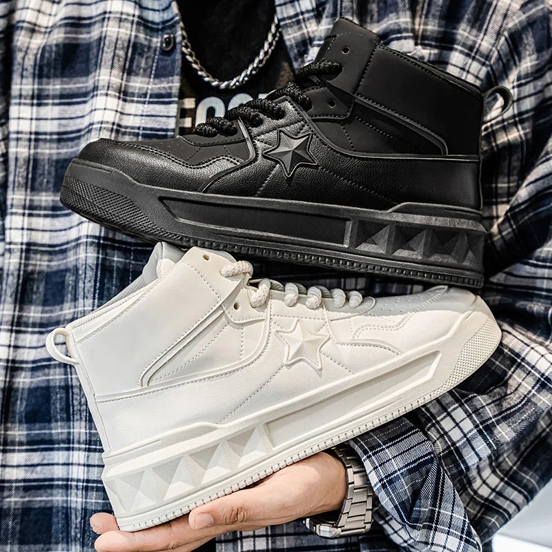 Men's High Top Platform Sneakers - Casual Skateboard Sports Shoes