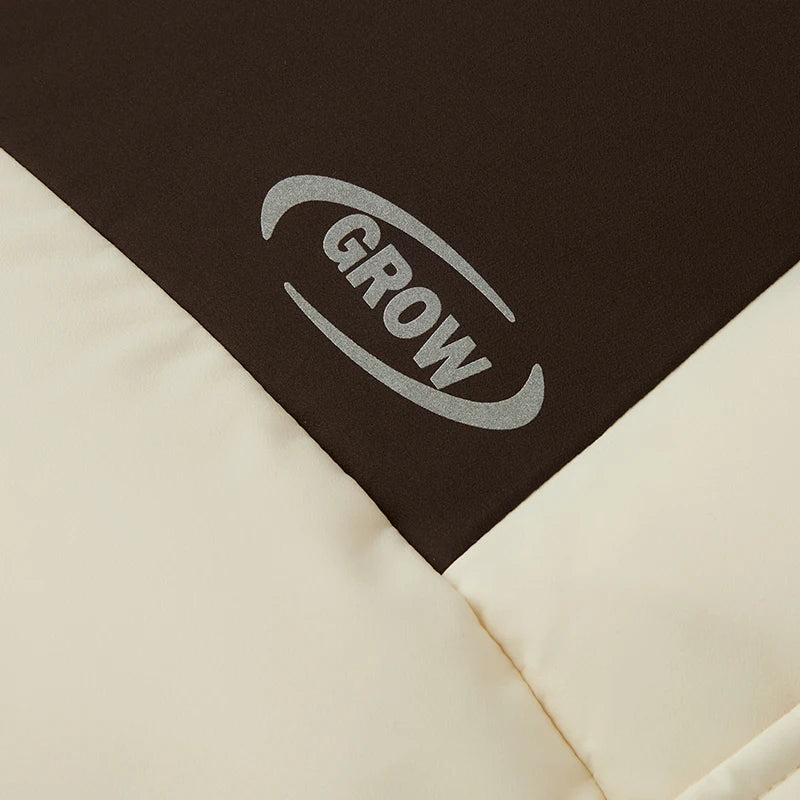 Mid-Length Down Jacket Men - Color Block Hooded Sports Style Winter Coat