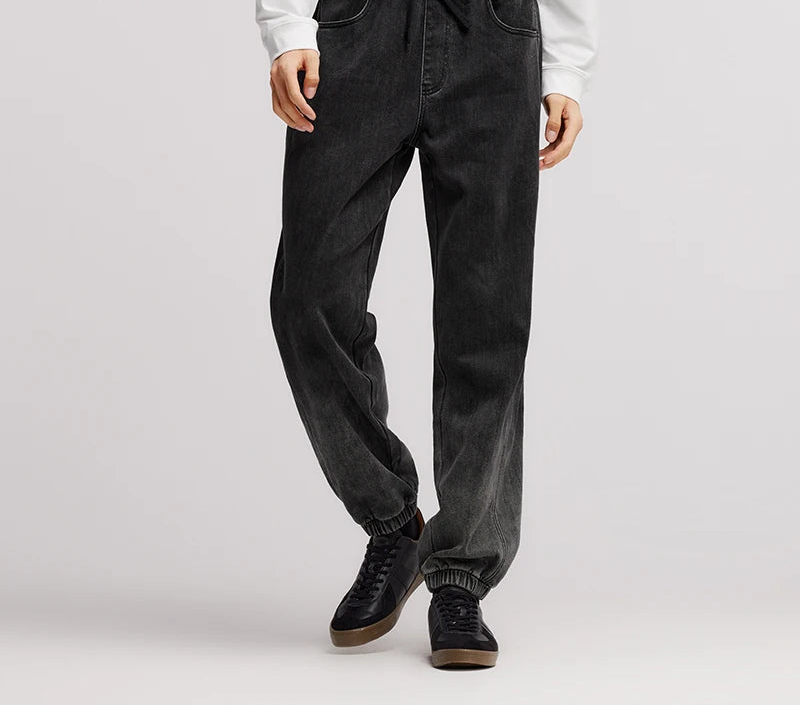 Men's Gradient Denim Jogger Jeans - Oversized Fit Winter Street Style Trousers