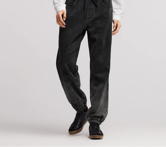 Men's Gradient Denim Jogger Jeans - Oversized Fit Winter Street Style Trousers