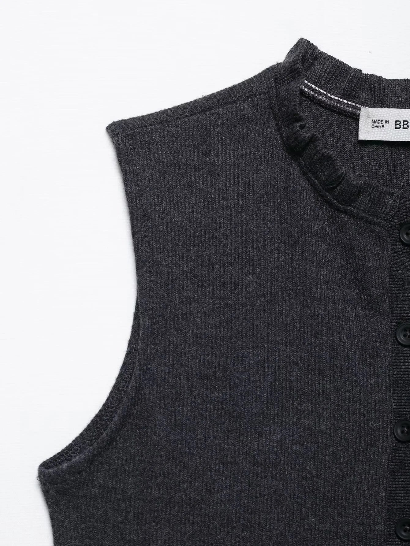 Women's Summer Knitted Top - Sweet Stacked Decoration Round Neck Sleeveless