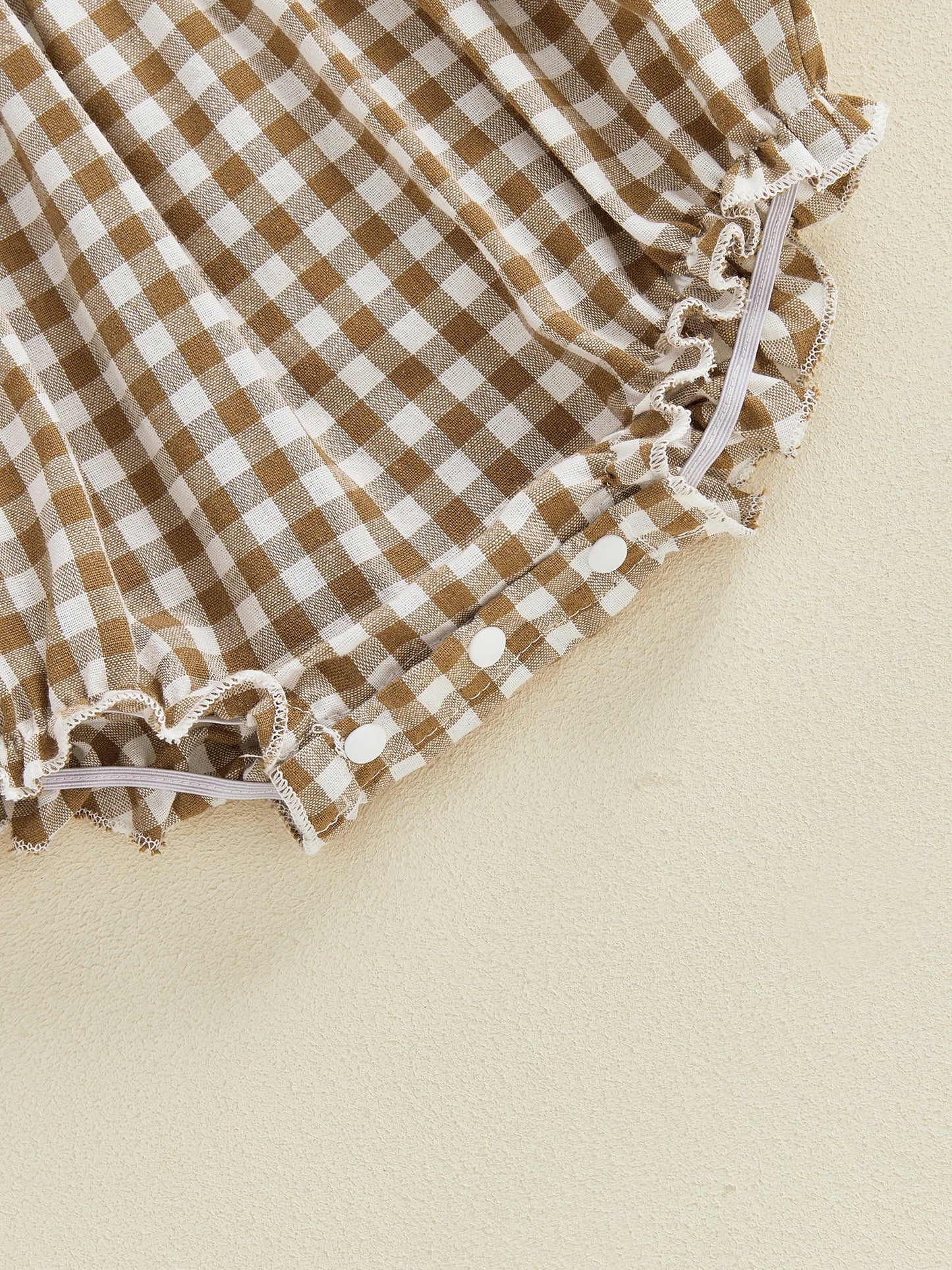 Baby Girls Boys Autumn Winter Plaid Long Sleeve Ruffle Collar Animal Embroidery Romper