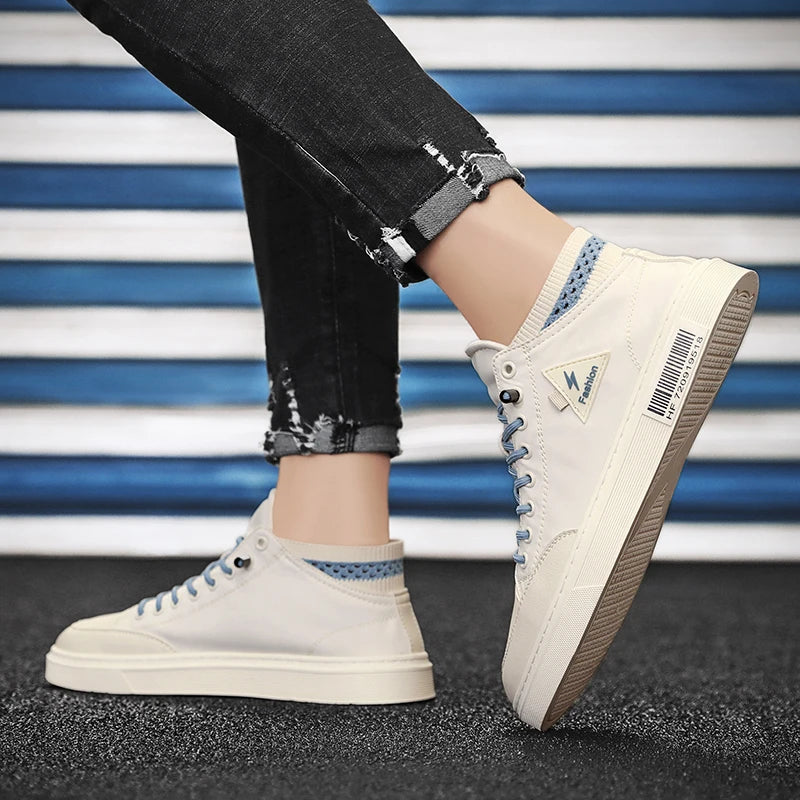 Simple Design Casual Sneakers - Men's Flat Skateboard & Running Trainers