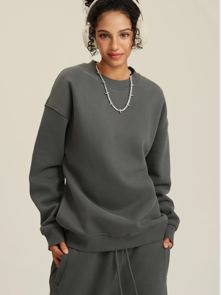 Unisex Round Neck Oversized Sweatshirt and Joggers Set