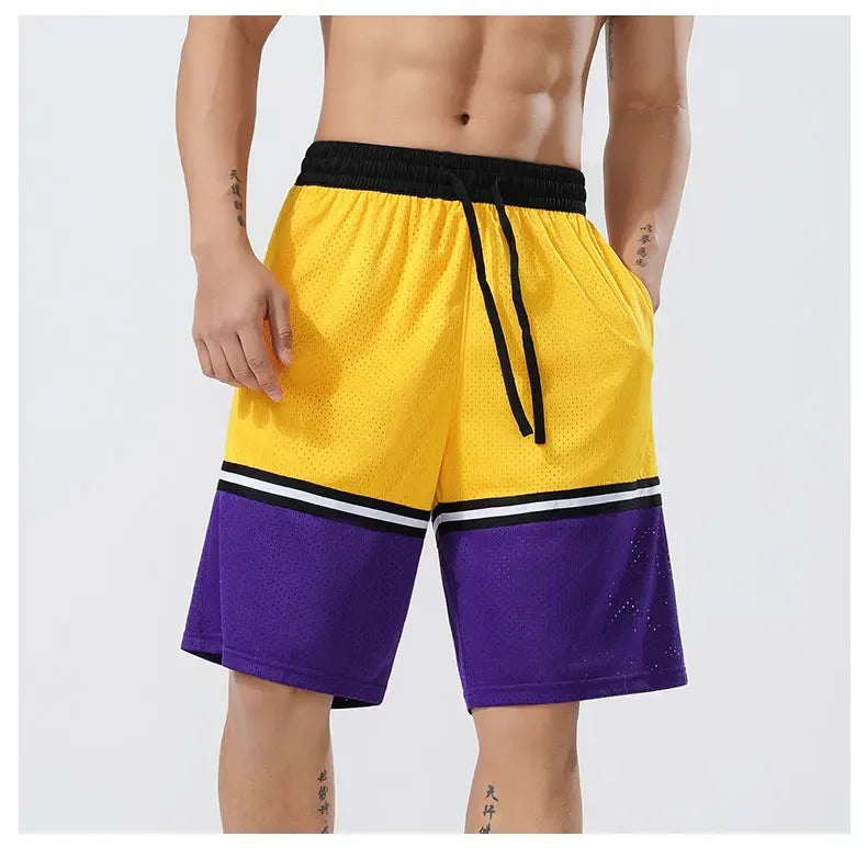 Men's Gym Casual Quick Dry Basketball Football Sweatpants Running Sports Pants Breathable Fitness Jogging Shorts