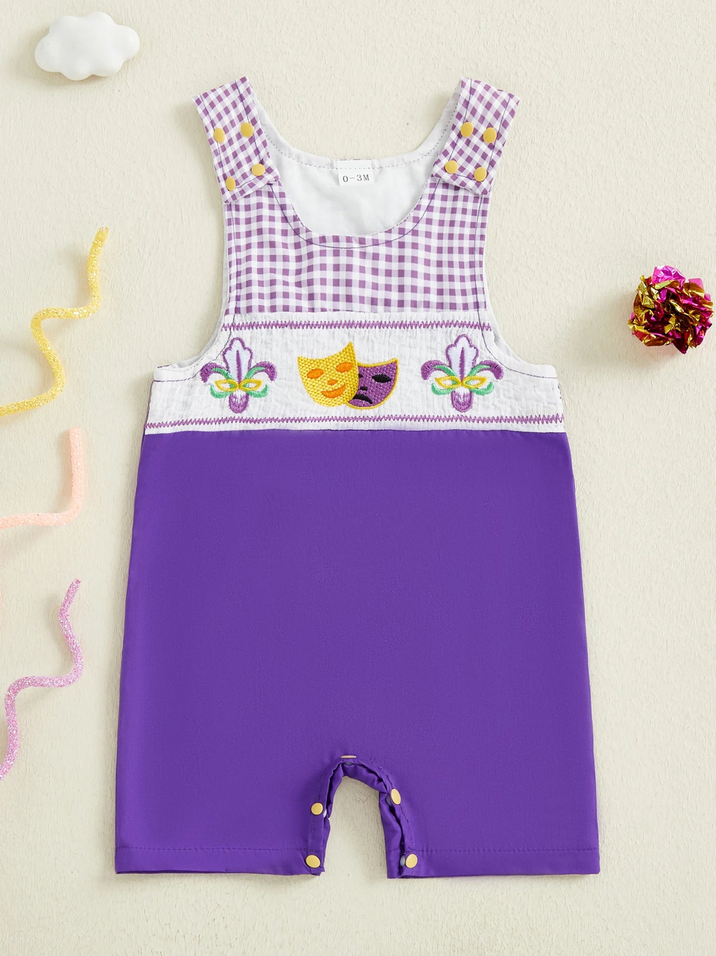 Baby Boys Romper - Embroidered Sleeveless Jumpsuit (0-18M)