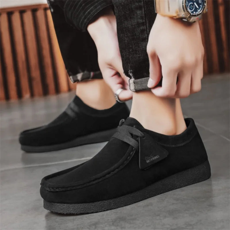 Men's Casual Suede Slip On Comfortable  Platform British Shoes