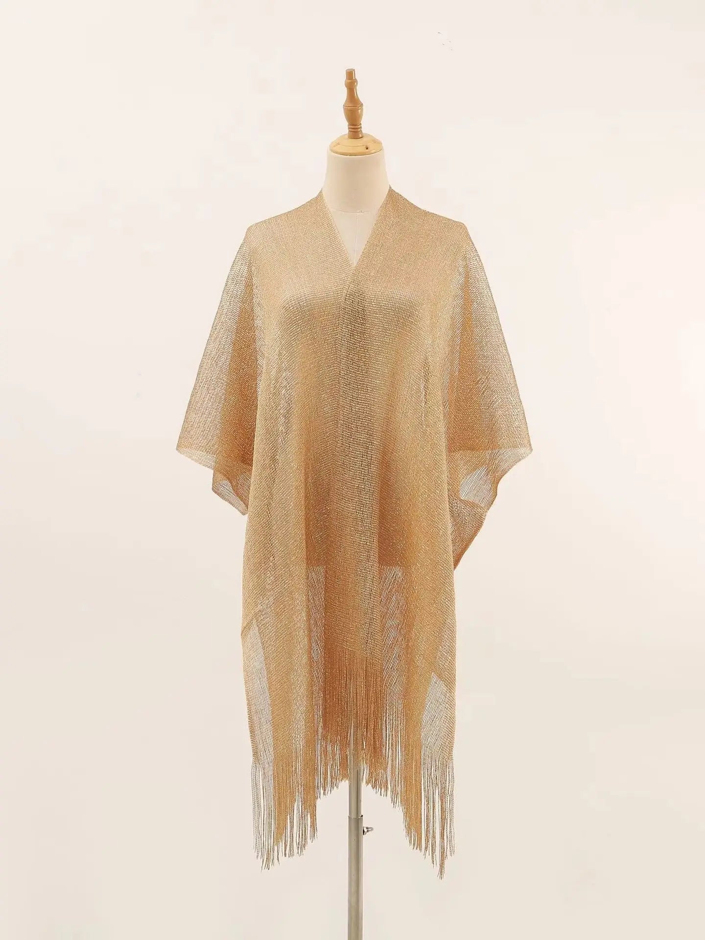 Women Swimsuit Cover Ups Shawl-Collar Caftans Beach Tunic Dress Robe Solid Tassel Pareo Beach Cover-ups