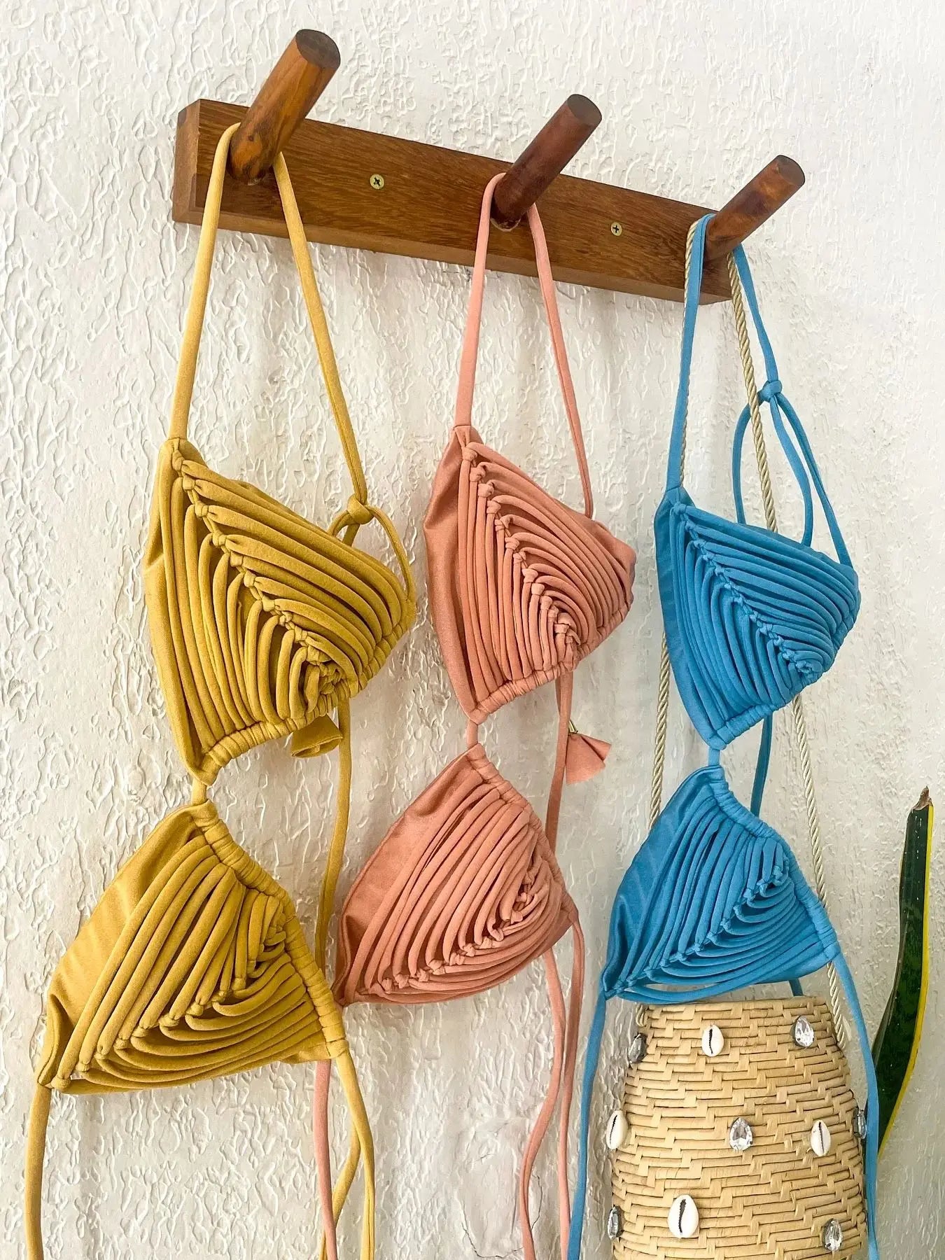 Braided V-Neck Halter Bikini Set - Summer Beachwear