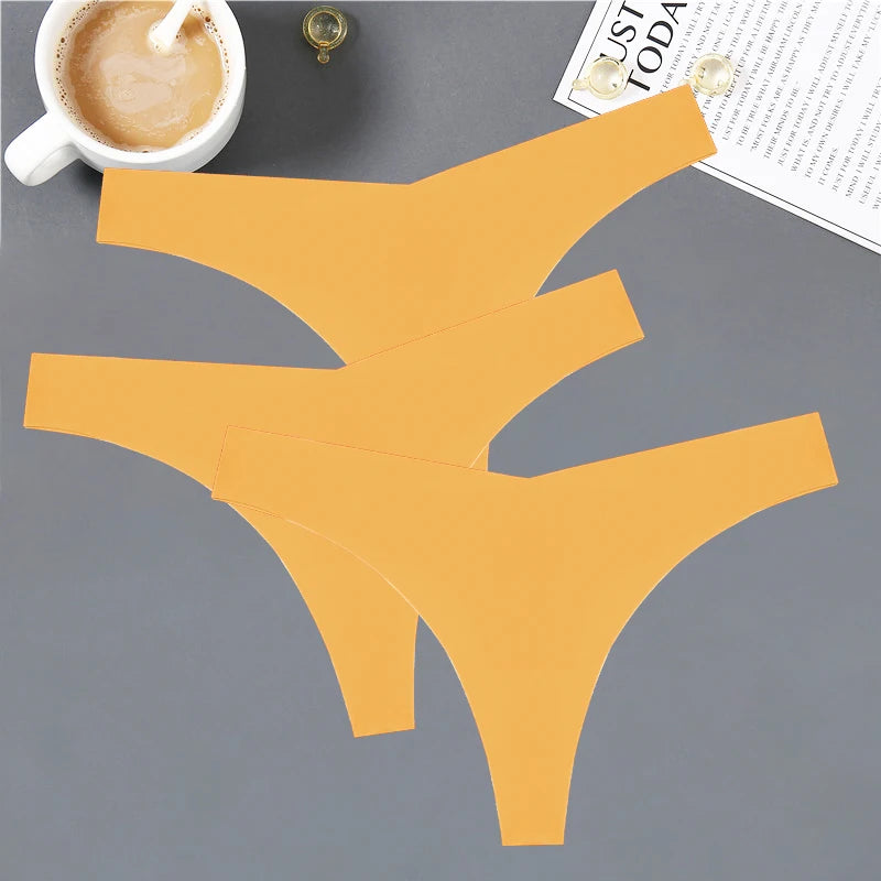 Women's Seamless V-Shaped Thong - Low Waist Soft Underwear