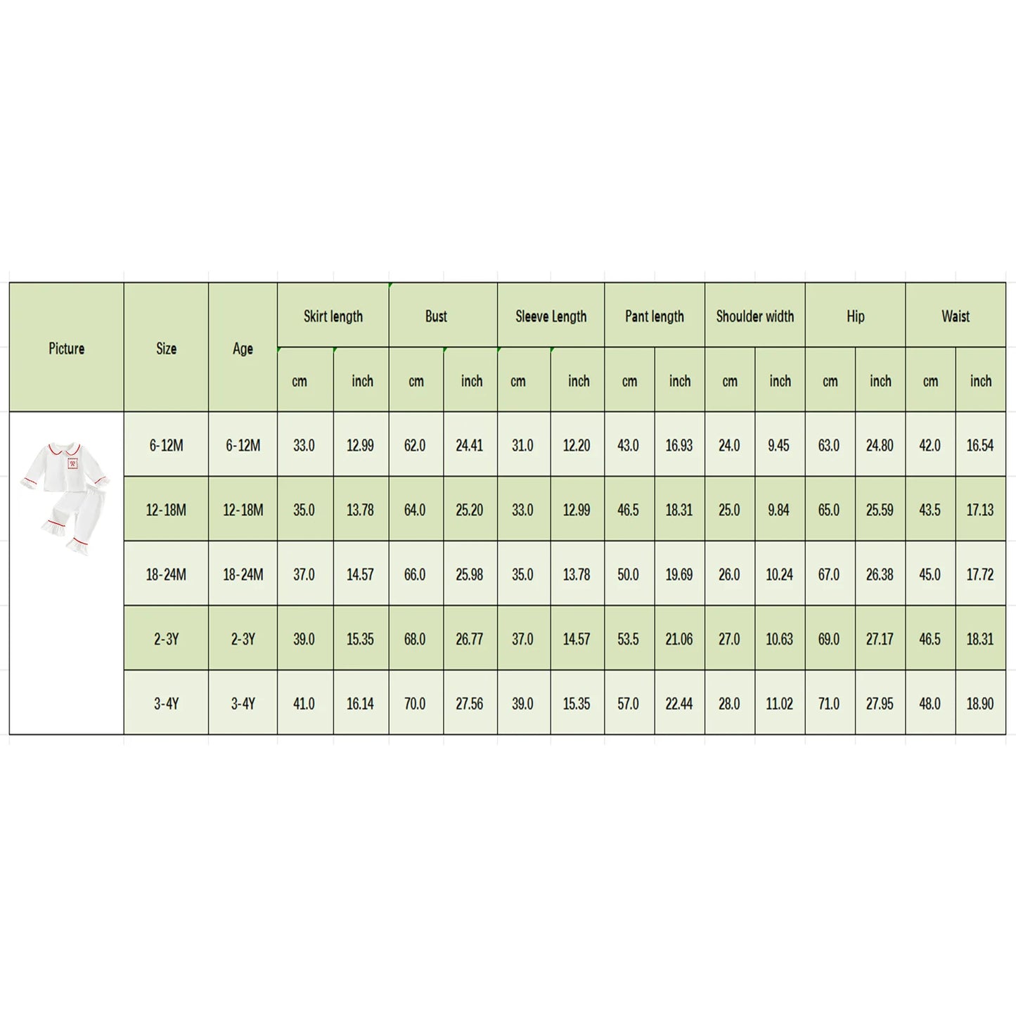 Toddler Girls Christmas Pajamas Set - Candy Cane Long Sleeve Top & Elastic Waist Pants (0-4Y)