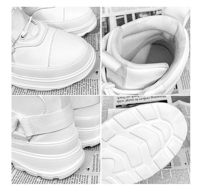 Men's High-Top Platform Sneakers - Casual Ankle Boots