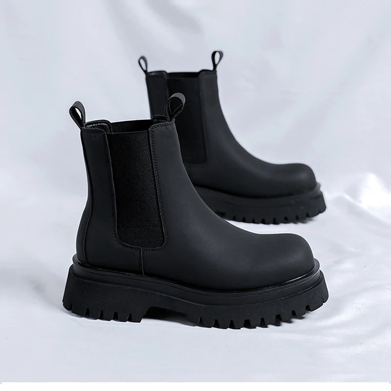 Men's Platform Black High Top Boots