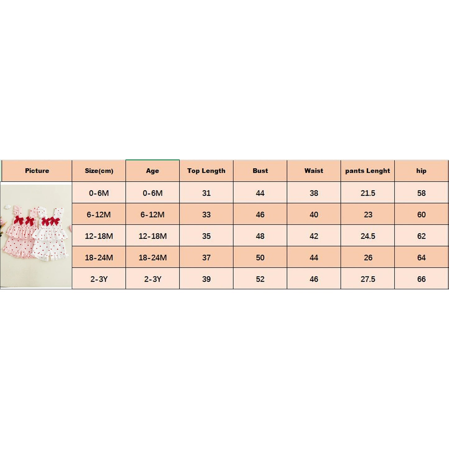 Toddler Girls Valentine's Day Ruffle Shoulder Strap Heart Print Top and Shorts Set