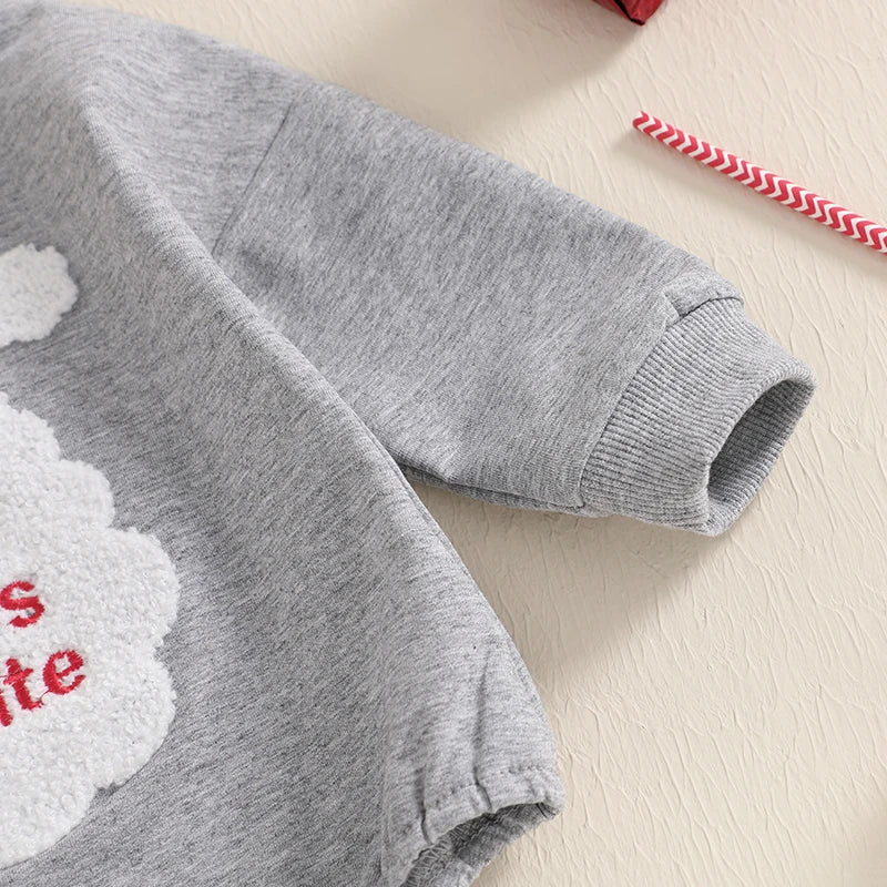 Christmas Santa Embroidery Fuzzy Romper - Baby Boys Girls Playsuit