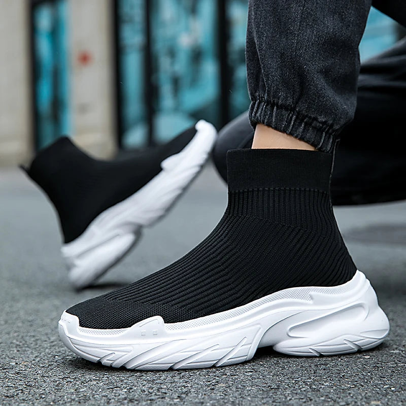 Men's Casual Sports Mesh Running Slip On Breathable Designer Tennis Shoes Walking Sneakers