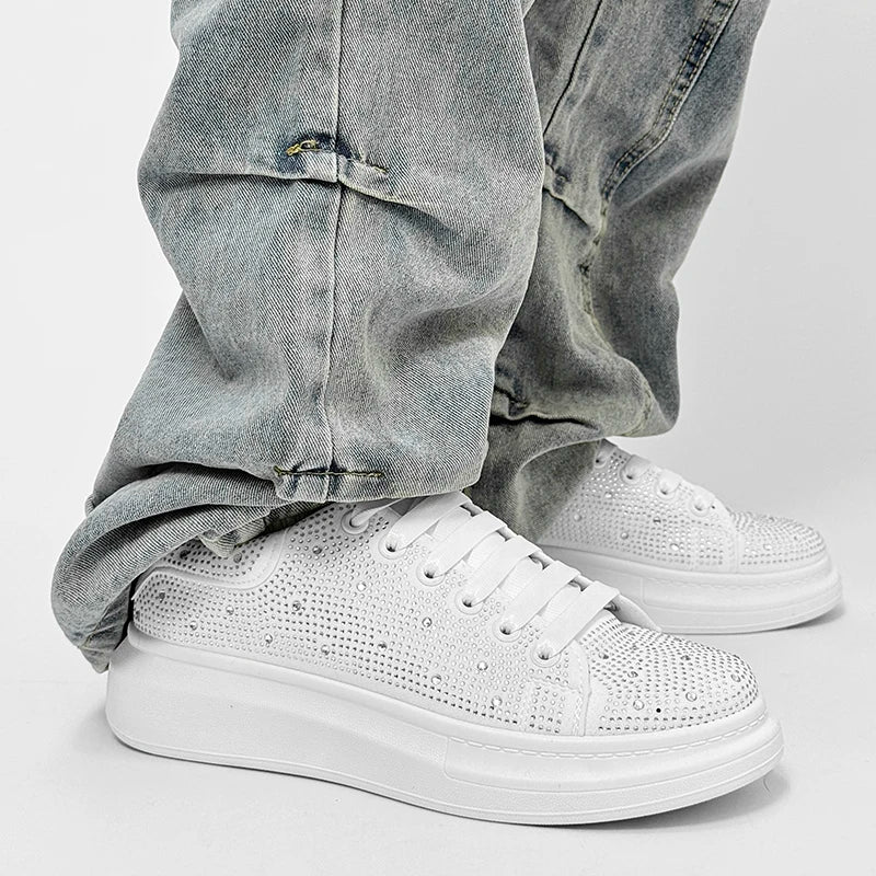 Men's Platform Sneakers - Personalized Design Skateboard Sports Shoes