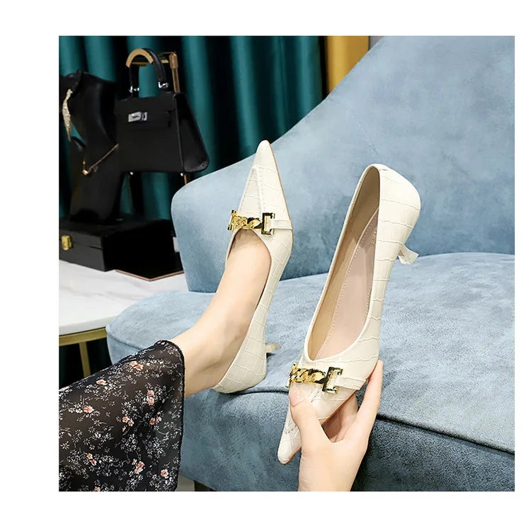 Patent Leather Stiletto Pumps - Professional Office Heels Available in 12 Colors