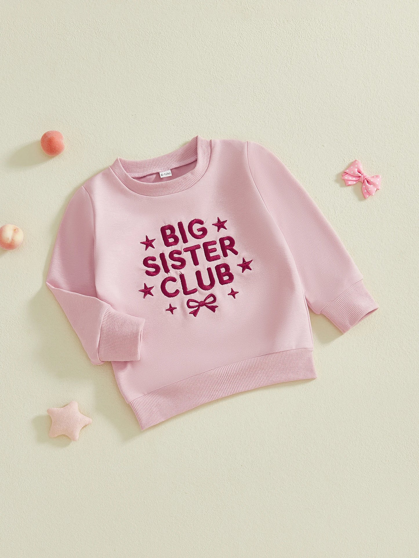 Girls Long Sleeve Sweatshirt - Letter Embroidery Pullover Top