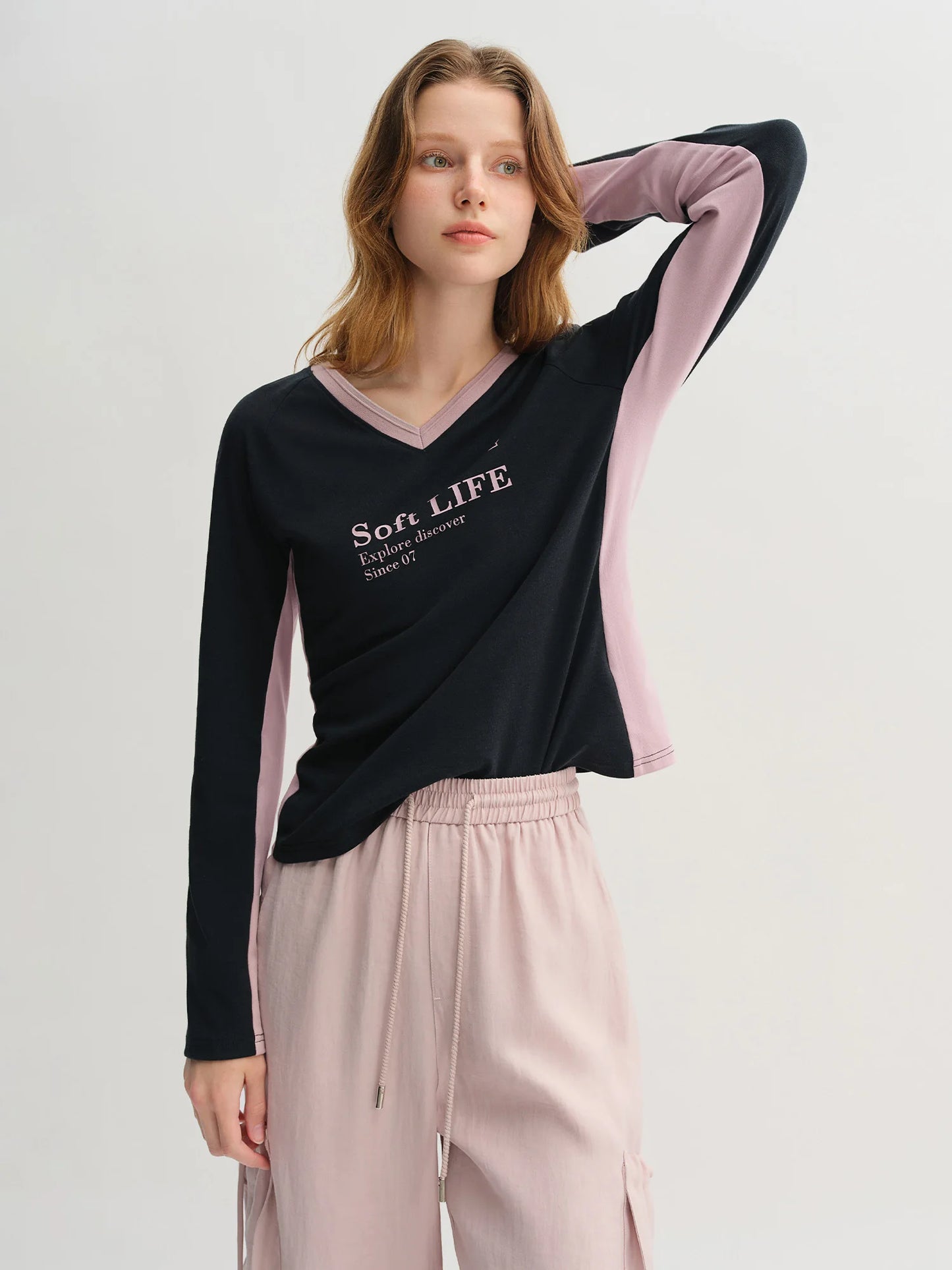 High-Rise Pants and Tee Set - Casual Two-Piece Outfit