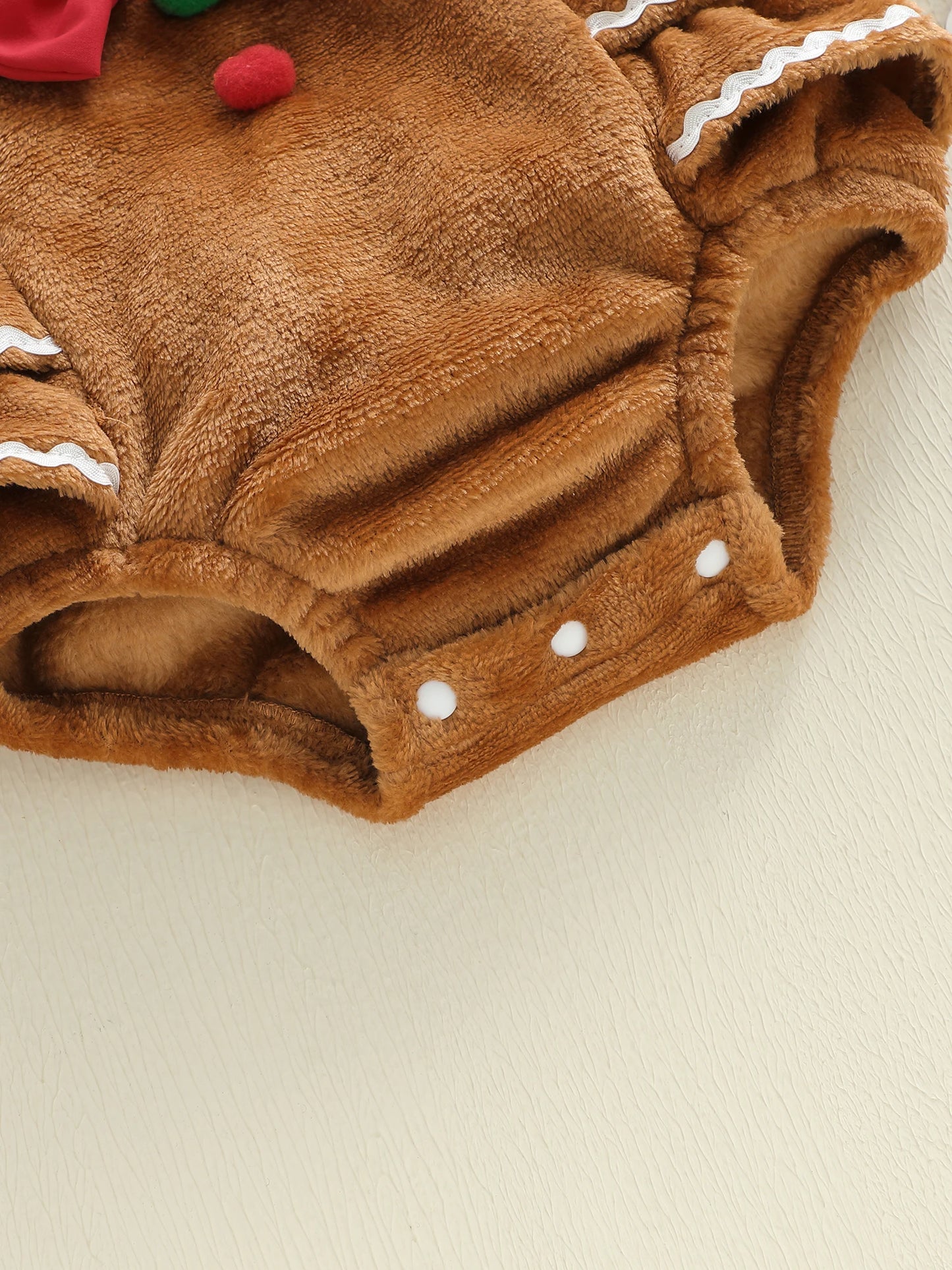 Baby Girls' Christmas Romper Outfit - Gingerbread Man Sleeveless Jumpsuit with Hairband