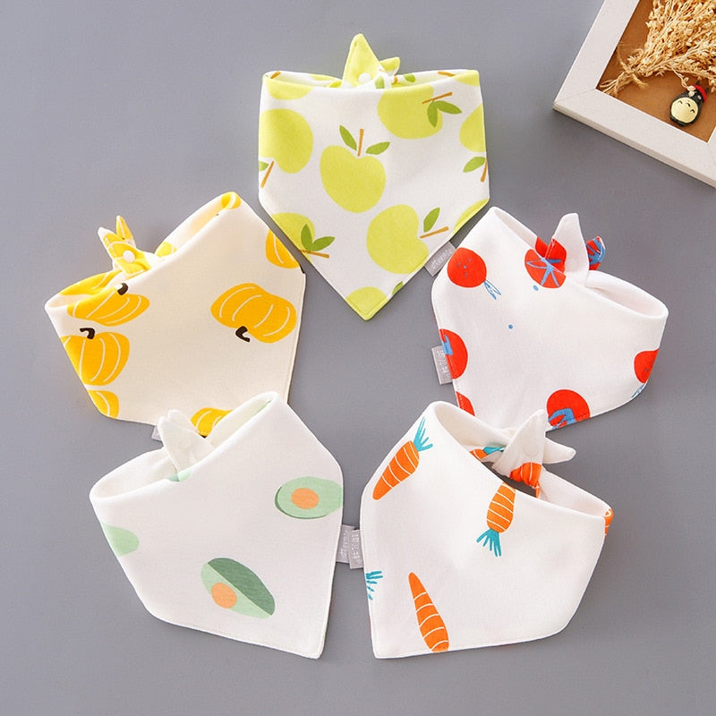 5Pcs/Set Cotton Baby Bibs