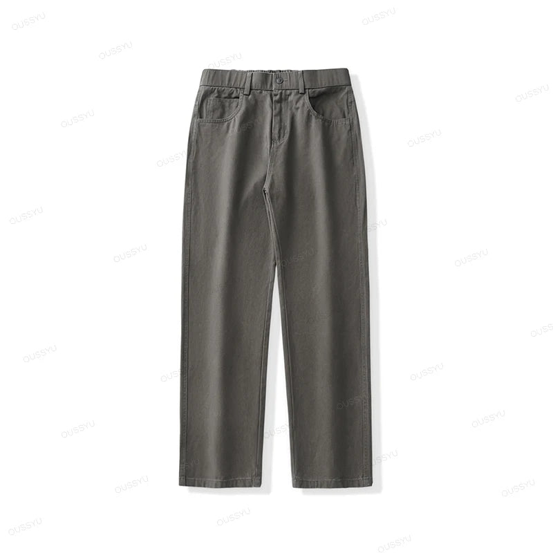 Men's 100% Cotton Wide Leg Casual Trousers | Elastic Waist Year-Round Pants M–XXXL