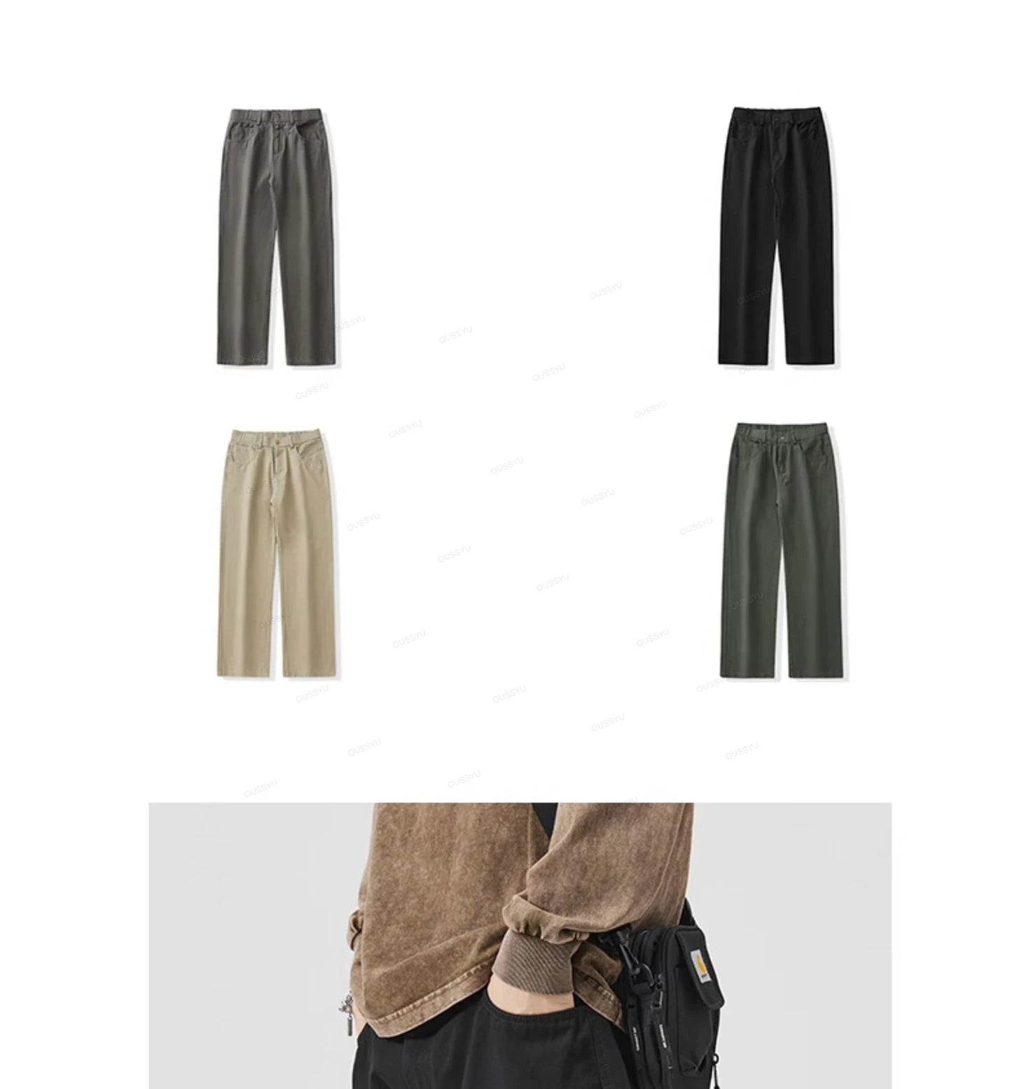 Men's 100% Cotton Wide Leg Casual Trousers | Elastic Waist Year-Round Pants M–XXXL