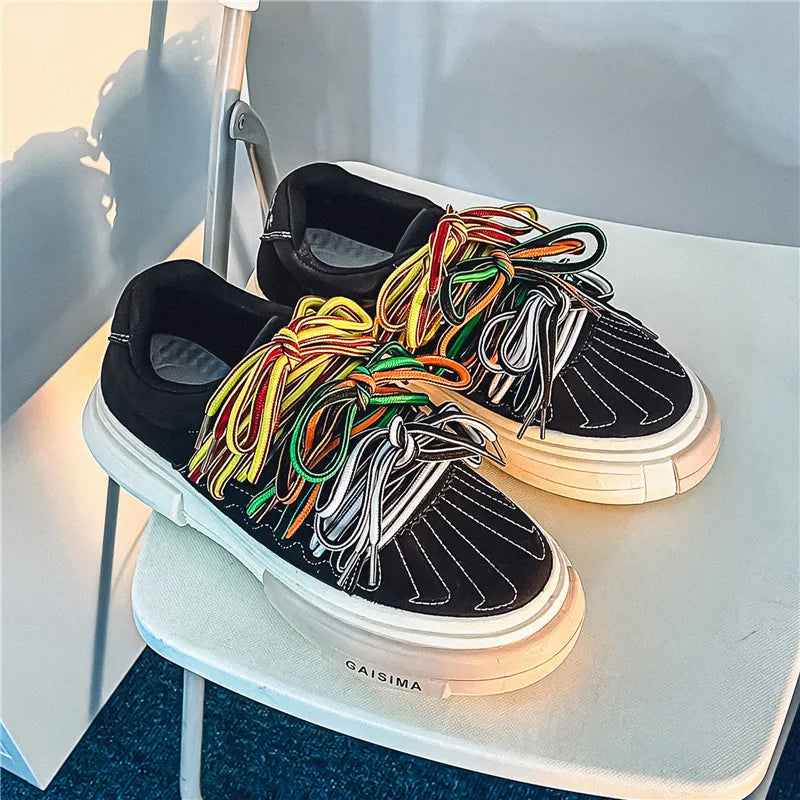 Men's Casual strap Design  Skateboard Trainers Sneakers