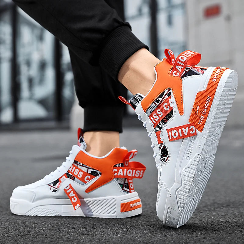 Platform Vulcanized High-Top Sneakers - Unisex Sports Shoes