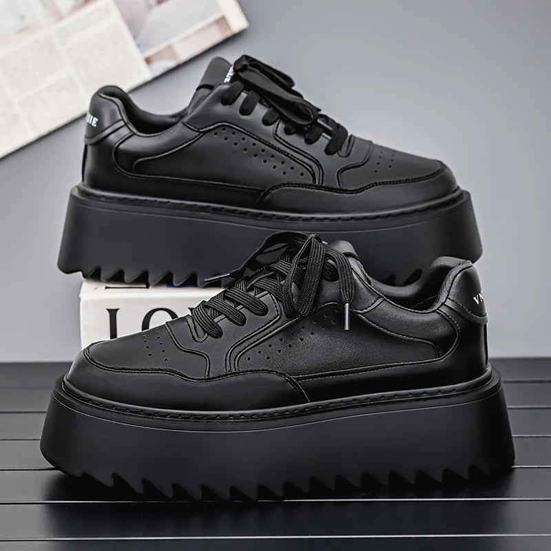 Men's Platform Skateboard Vulcanized Lace Up Sneakers