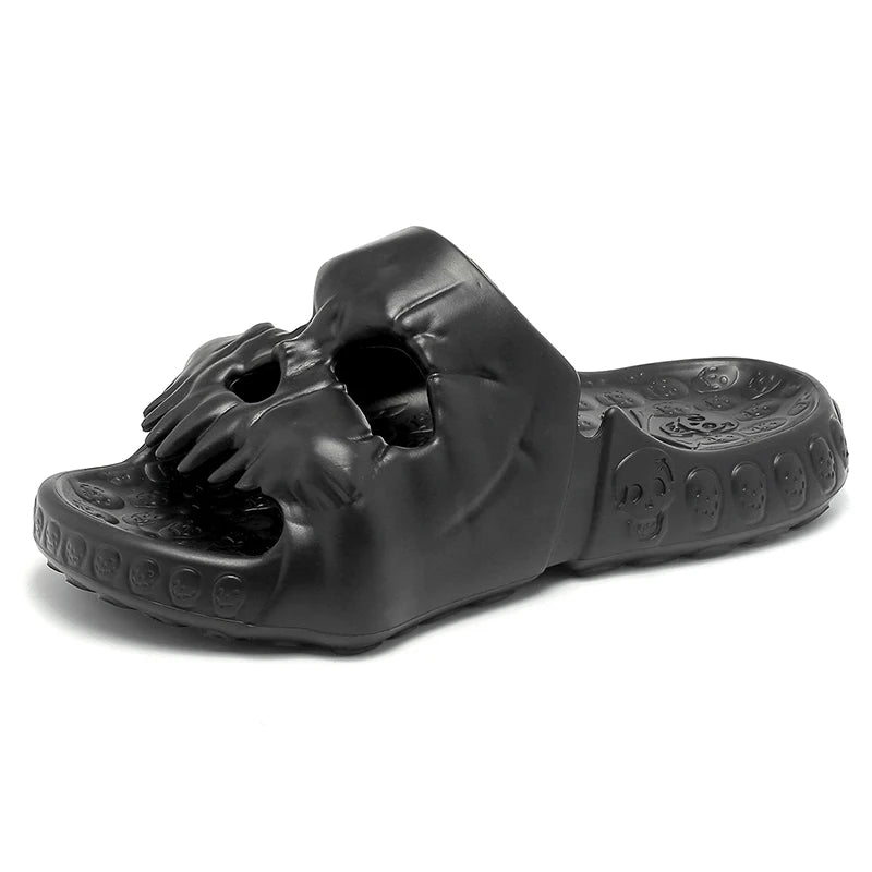 Men's Skull Design Slippers - Non-Slip Beach Sandals Slides