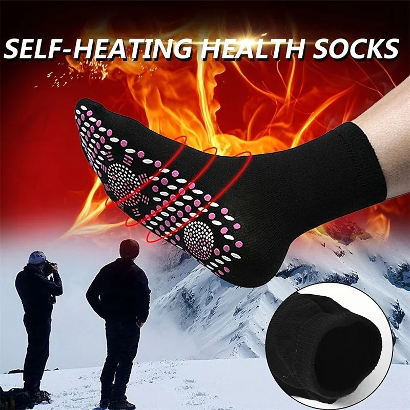 4Pairs Tourmaline Self-Heating Socks - Thermal Health Care Short Magnetic Therapy Sock