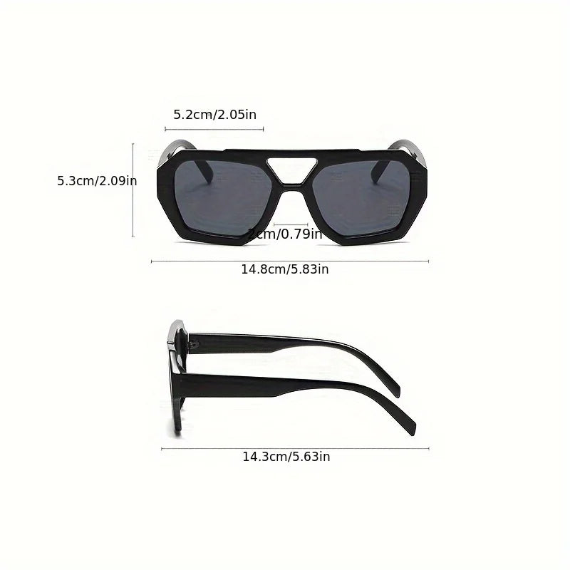 Women's 2pcs Set Fashion  Retro Square UV Resistant  Sunglasses