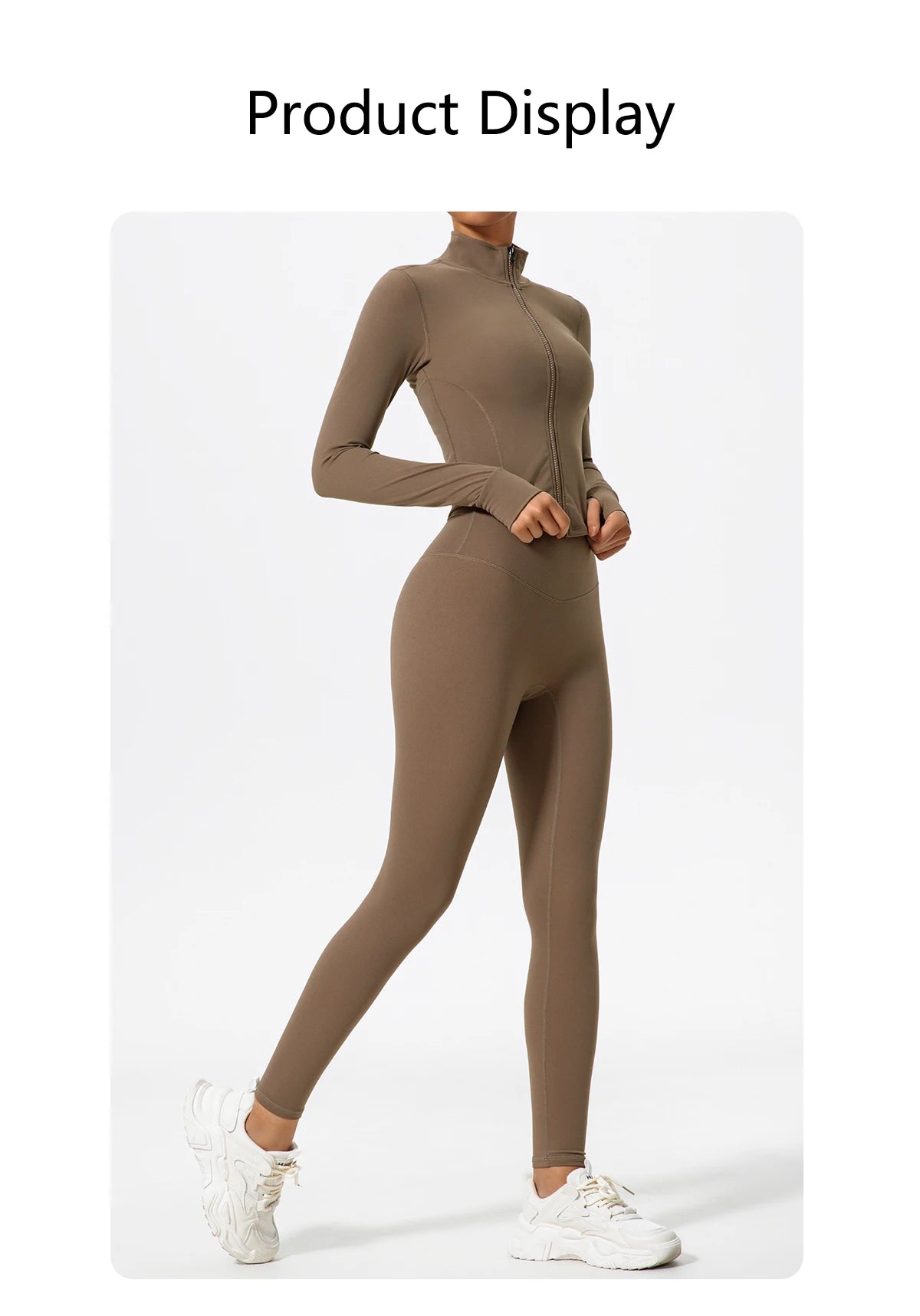 Ultra-Soft 2-Piece Gym Set - Long Sleeve Jacket & High Waist Leggings