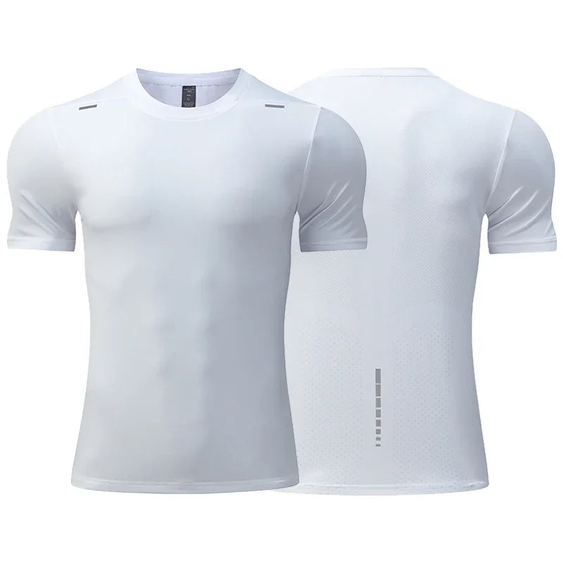 Men's Summer Loose Breathable Short Sleeve Quick Dry Running Fitness  Muscle T-Shirt