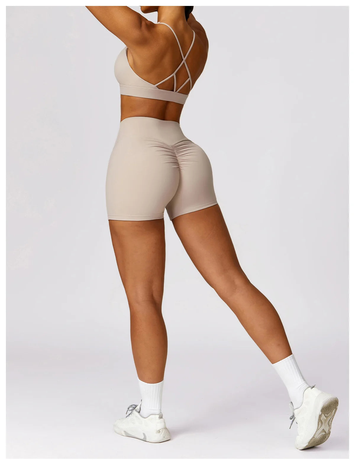 Women's Buttock Lift Scrunch Yoga Gym Leggings Cycling Slim Fit Workout  High Waist Sports Shorts