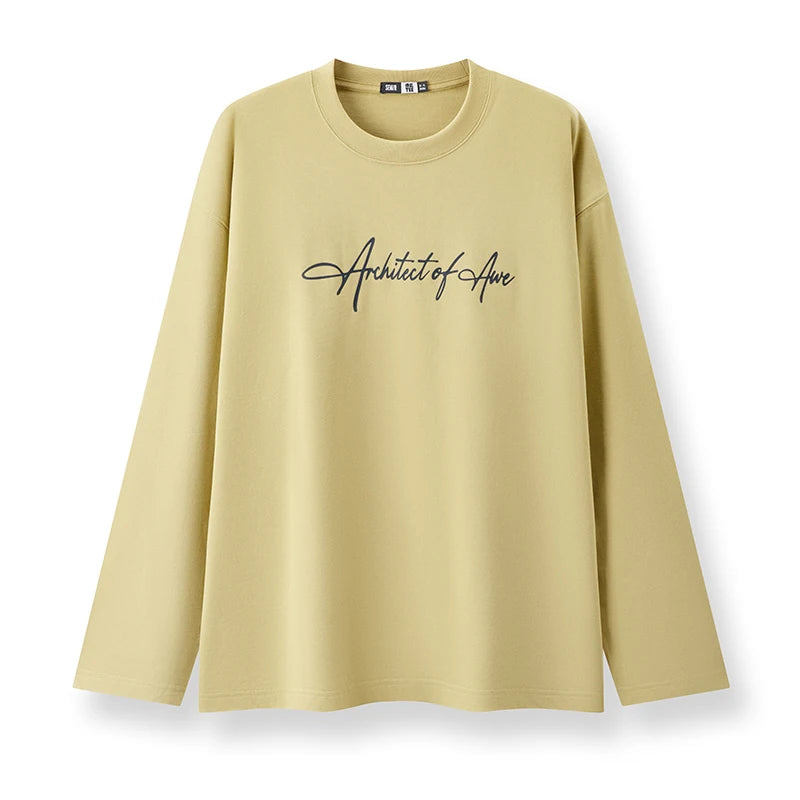 Long Sleeve T-Shirt Unisex Couple Style Basic Versatile Top Everyday Commuting Autumn