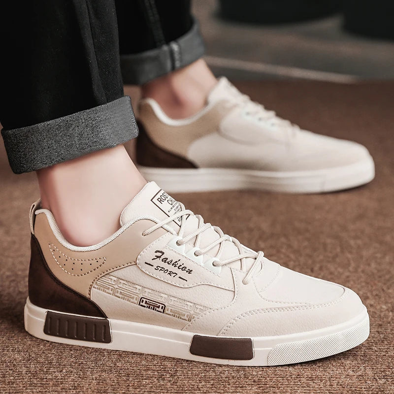 Men's Casual Flat Sneakers - Simple Design Trainers