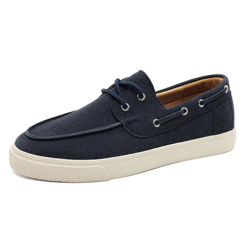 Slip-On Leather Sneakers - Men's Breathable Skateboard & Tennis Loafers