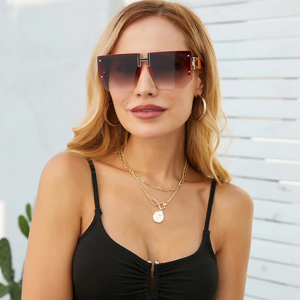 Women's Rimless Square Sunglasses