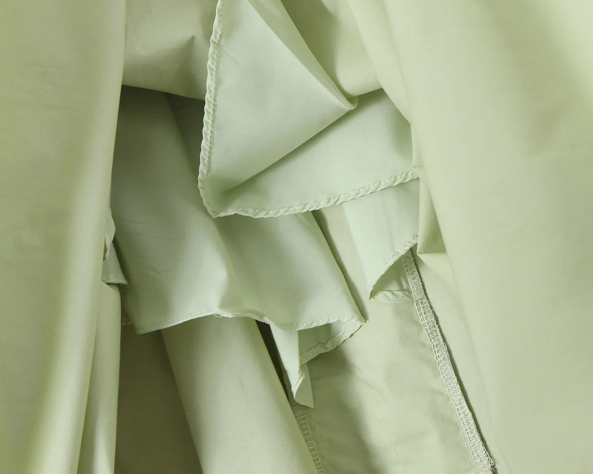 Backless Green Halter Dress - Elegant Low Waist A-Line Midi Dress