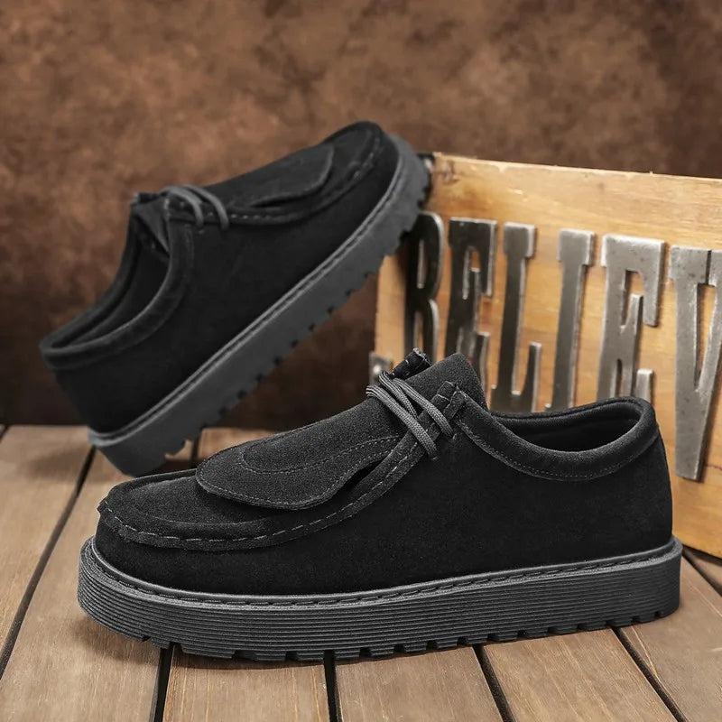 Men's Casual Platform Sneakers - Lace-Up Tennis Sports Shoes