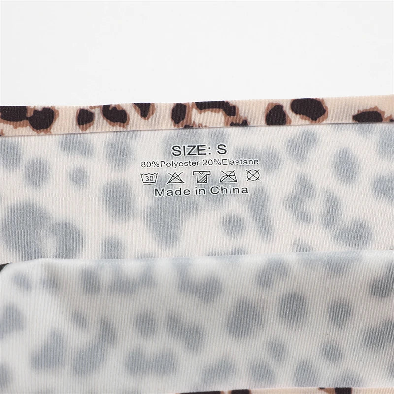 Women's Seamless Silk Underwear 3-Piece Set - Leopard Print Low-Waist Briefs