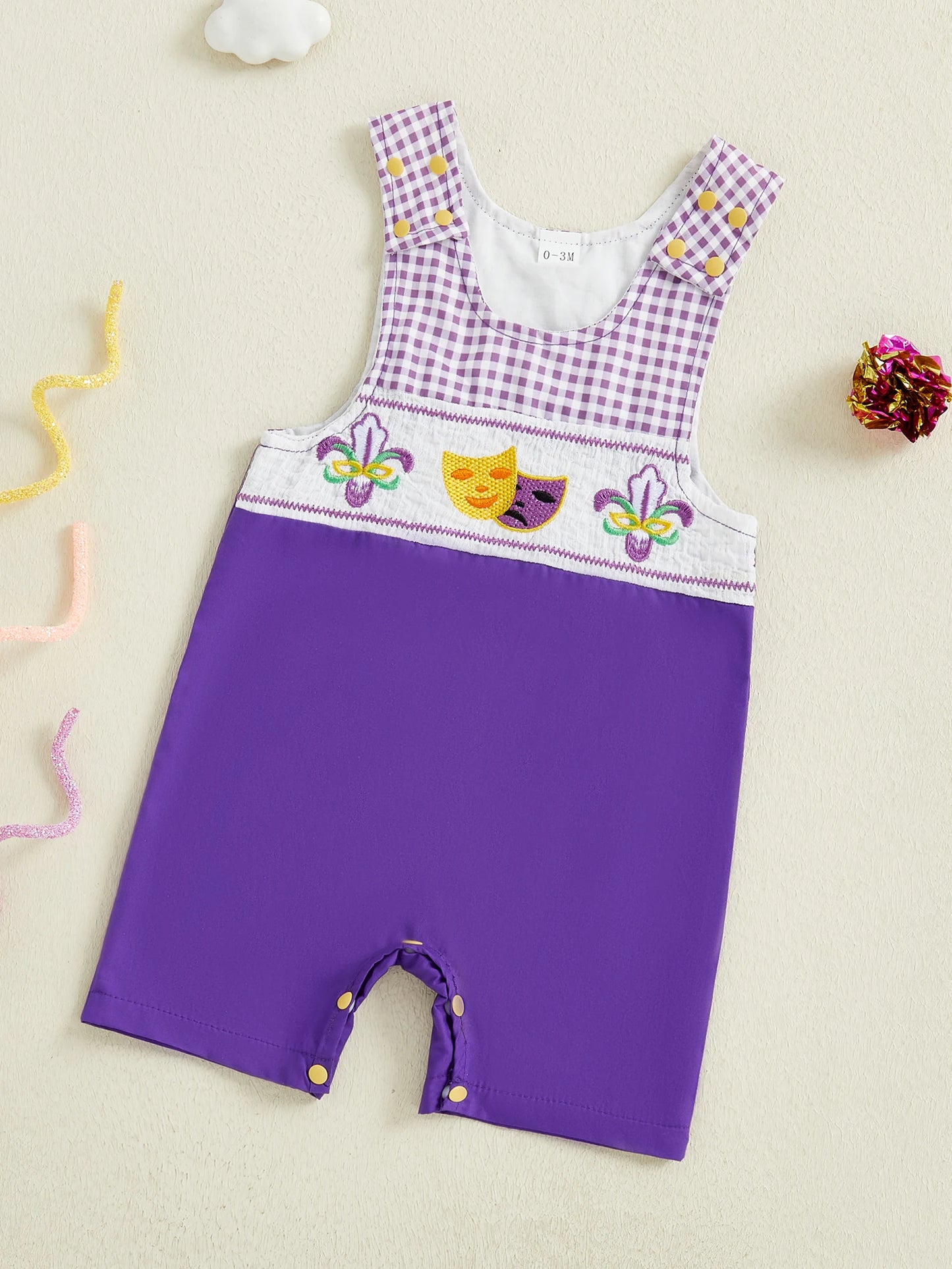 Baby Boys Romper - Embroidered Sleeveless Jumpsuit (0-18M)