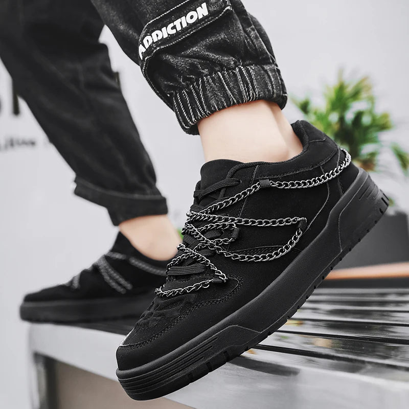 Men's Metal Chains Skateboard Sneakers