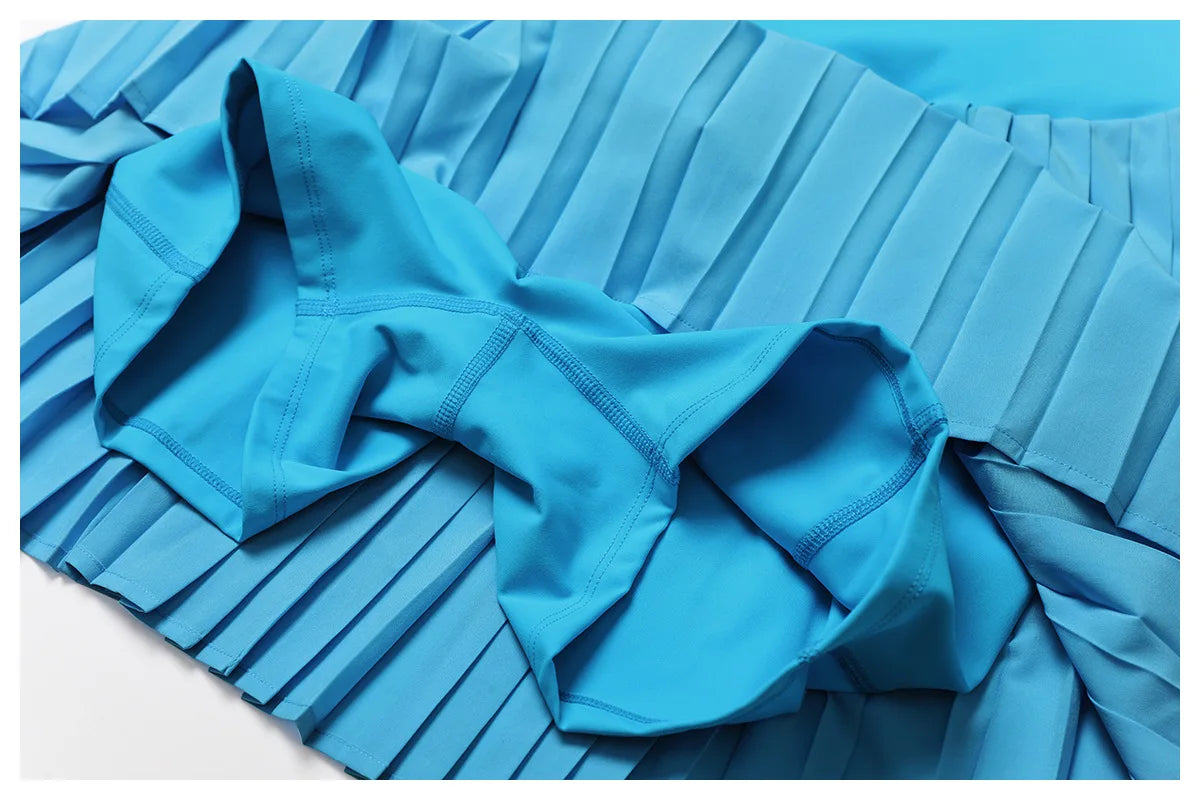 Tennis Skirt with Inner Lining - Pleated Golf Workout Dress with Pockets