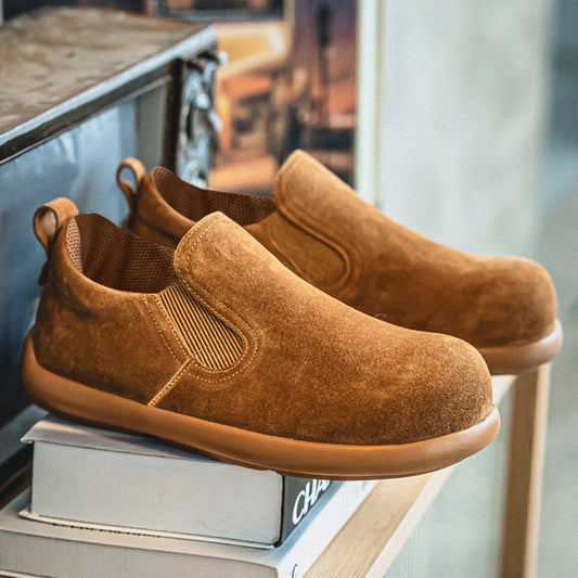 Men's Casual Sneakers British Style Loafers Slip-on Suede Leather Shoes