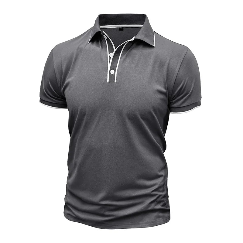 Men's Summer Smart Casual  Turn Down Collar Short Sleeve Polo Shirt
